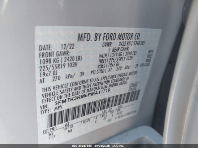 3FMTK3RM6PMA11716 Ford Mustang Mach-e Premium