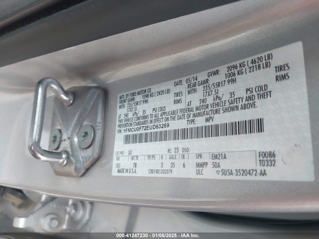 Ford ESCAPE S 2014 1FMCU0F72EUD63269 Image 9