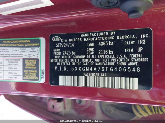 5XXGM4A79FG406548 KIA Optima Lx