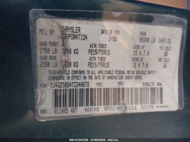 1996 JEEP GRAND CHEROKEE 1J4GZ58S4TC240673 Photo 8