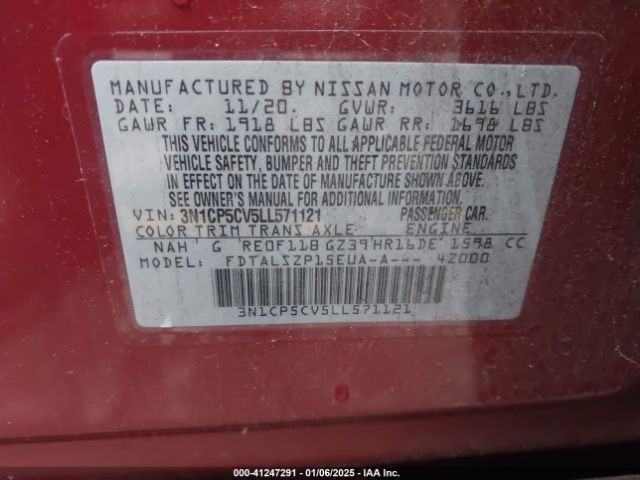 3N1CP5CV5LL571121 Nissan Kicks Sv Xtronic Cvt