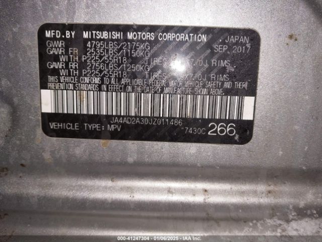 2018 MITSUBISHI OUTLANDER JA4AD2A30JZ011486 Photo 8