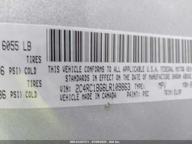 2020 CHRYSLER PACIFICA 2C4RC1BG6LR109863 Photo 8