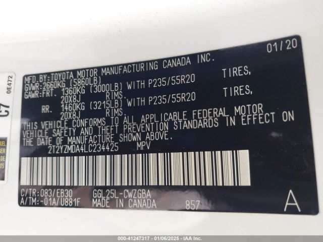2T2YZMDA4LC234425 Lexus Rx 350 F Sport Performance