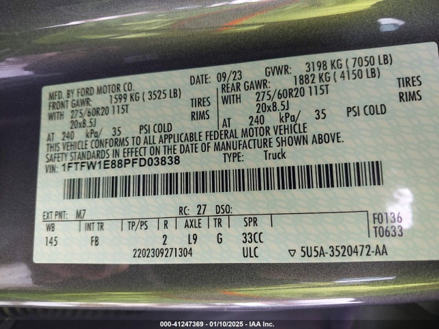Ford F-150 Xlt 2023 1FTFW1E88PFD03838 Image 9