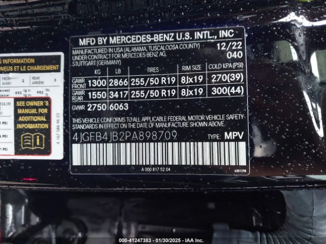 4JGFB4JB2PA898709 Mercedes-Benz GLE 350