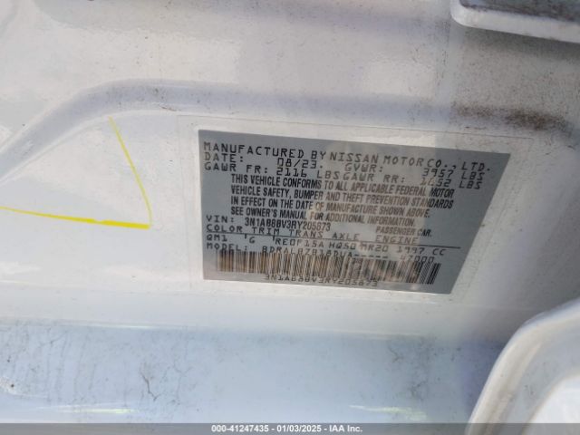 3N1AB8BV3RY205873 Nissan Sentra S Xtronic Cvt