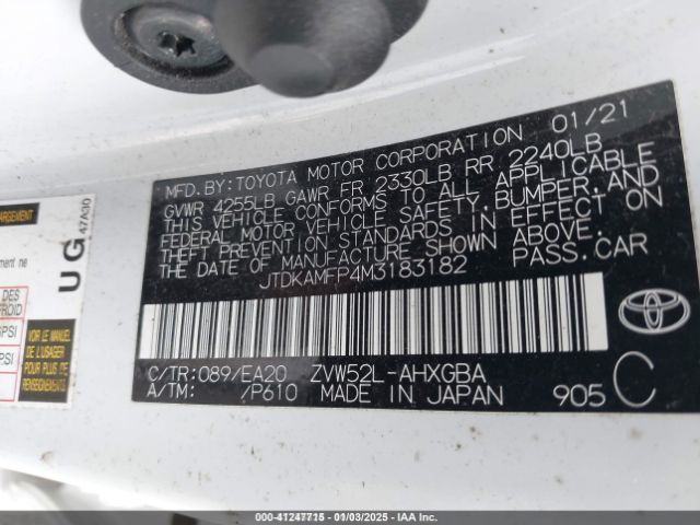 JTDKAMFP4M3183182 Toyota Prius Prime Xle