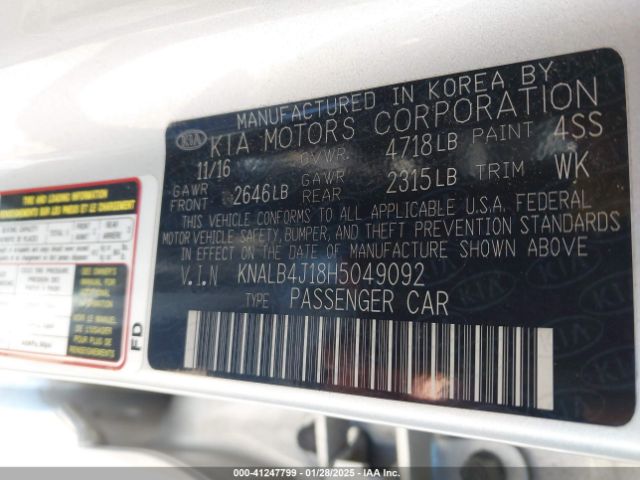 KNALB4J18H5049092 KIA Cadenza Premium