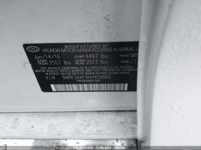 5NPE34AF0HH459583 Hyundai Sonata Sport
