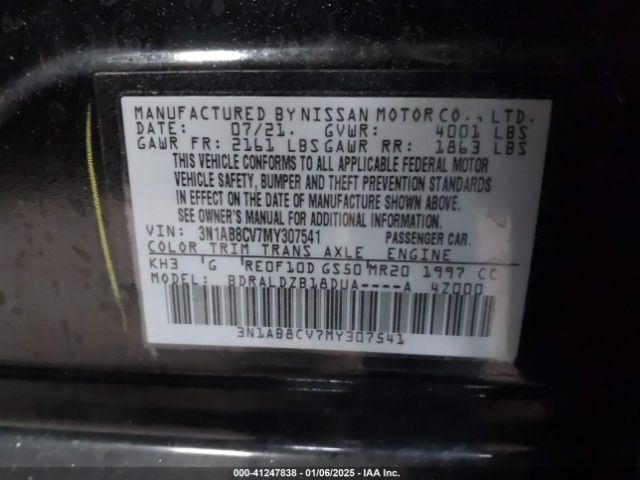 3N1AB8CV7MY307541 Nissan Sentra Sv Xtronic Cvt
