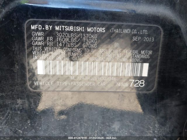 2014 MITSUBISHI MIRAGE ML32A3HJ2EH009346 Photo 8