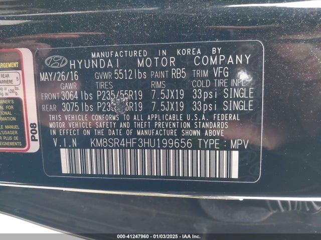 Hyundai Santa Fe Se Ultimate 2017 KM8SR4HF3HU199656 Image 9