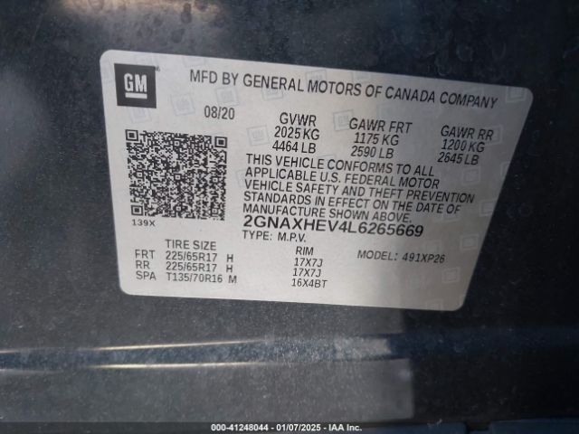 2GNAXHEV4L6265669 Chevrolet Equinox Fwd Ls