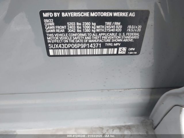 5UX43DP06P9P14371 BMW X3 Sdrive30i