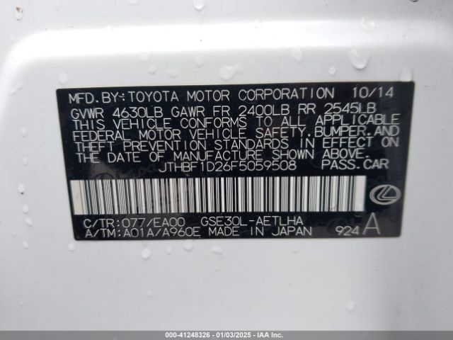 JTHBF1D26F5059508 Lexus IS 250
