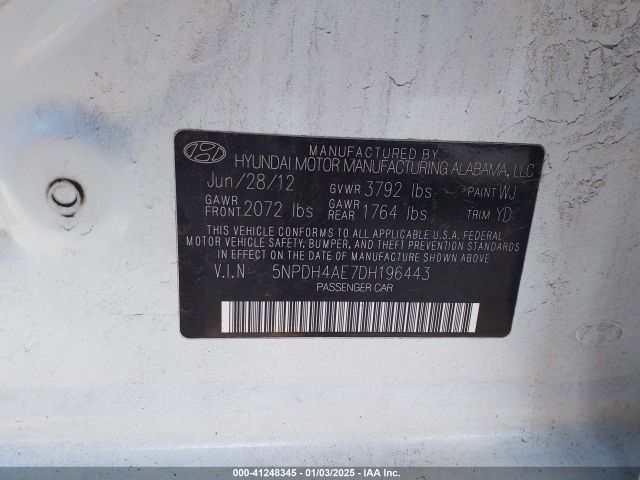 2013 HYUNDAI ELANTRA 5NPDH4AE7DH196443 Photo 8