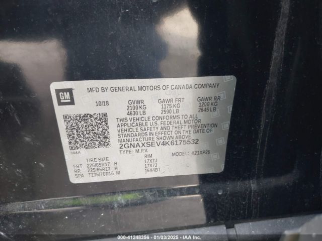 2GNAXSEV4K6175532 Chevrolet EQUINOX LS