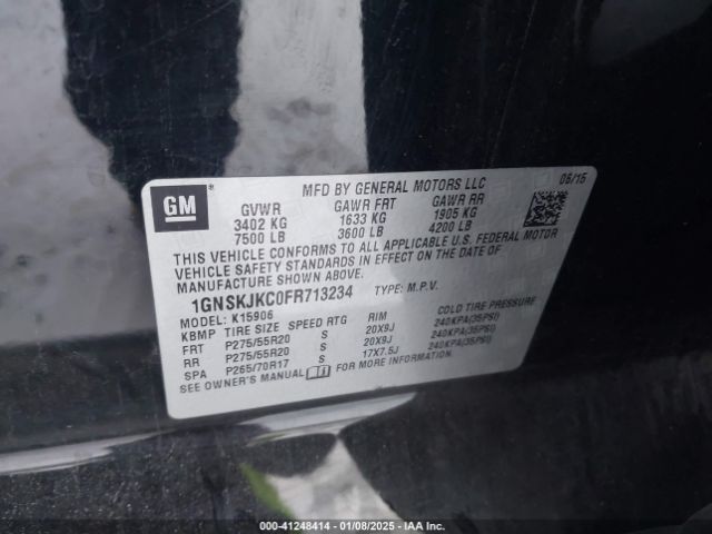 1GNSKJKC0FR713234 Chevrolet Suburban 1500 Lt