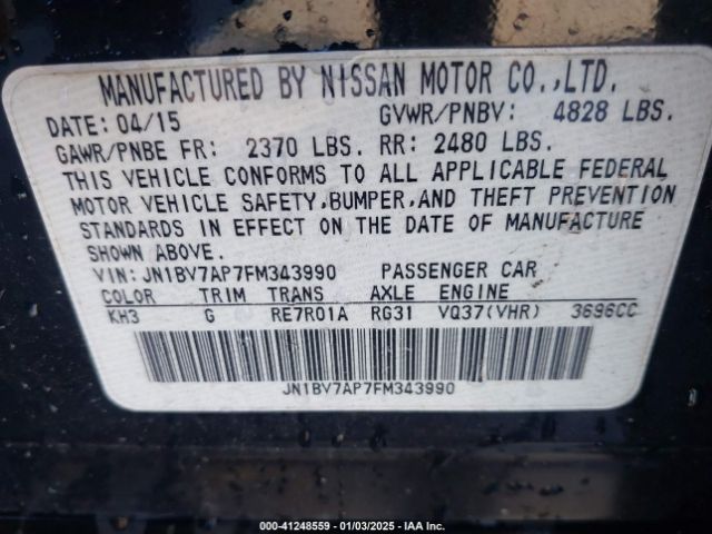 JN1BV7AP7FM343990 Infiniti Q50 Premium