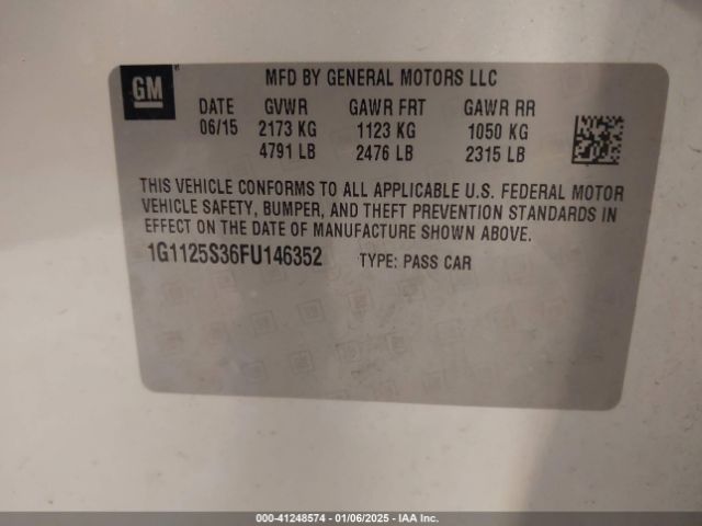 1G1125S36FU146352 Chevrolet Impala 2lt