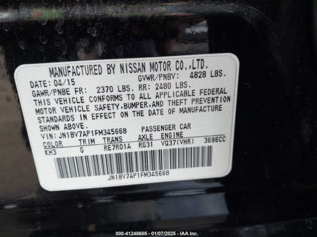 JN1BV7AP1FM345668 Infiniti Q50 Premium