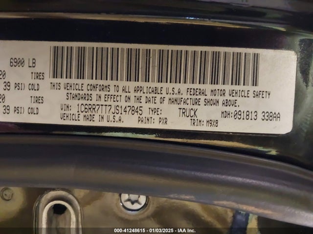 1C6RR7TT7JS147845 RAM 1500 Big Horn  4x4 6'4 Box
