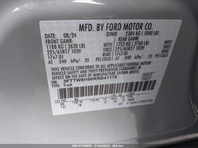 3FTTW8H96RRB41178 Ford Maverick Xlt