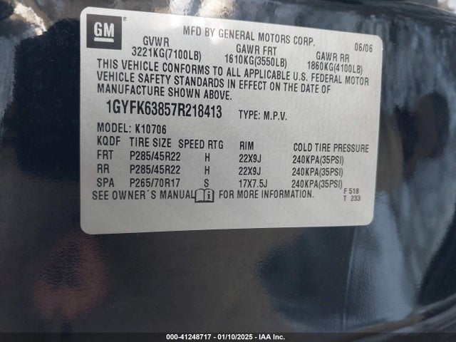 2007 CADILLAC ESCALADE 1GYFK63857R218413 Photo 8