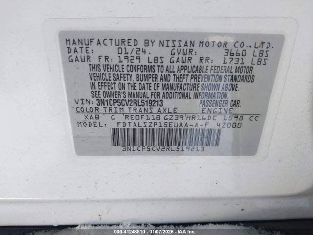 Nissan Kicks Sv Xtronic Cvt 2024 3N1CP5CV2RL519213 Image 9