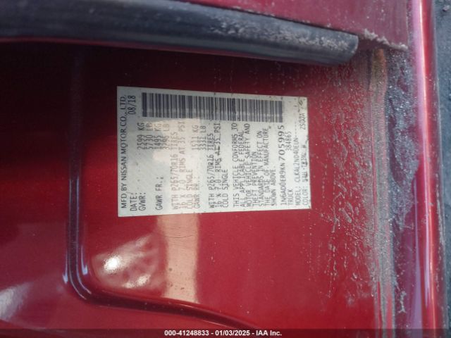 1N6AD0ER9KN705995 Nissan Frontier Sv