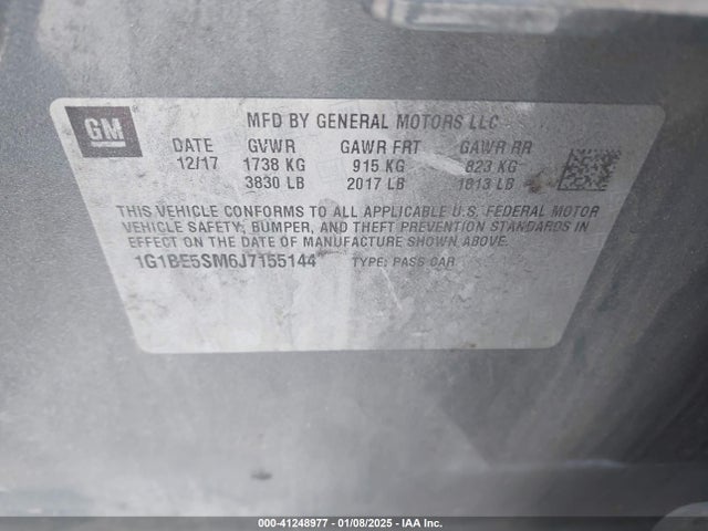 Chevrolet Cruze Lt Auto 2018 1G1BE5SM6J7155144 Image 9