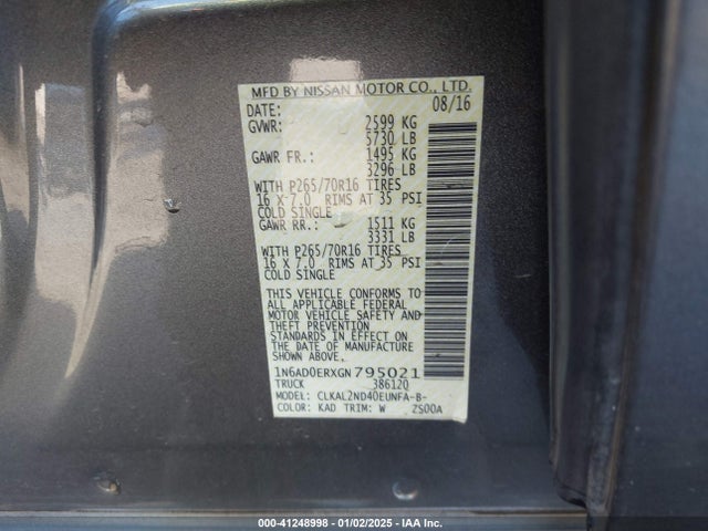 Nissan Frontier Sv 2016 1N6AD0ERXGN795021 Image 9
