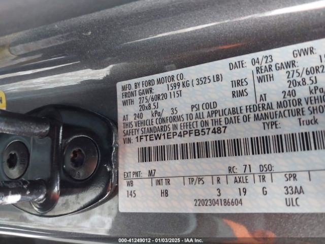 1FTEW1EP4PFB57487 Ford F-150 Lariat
