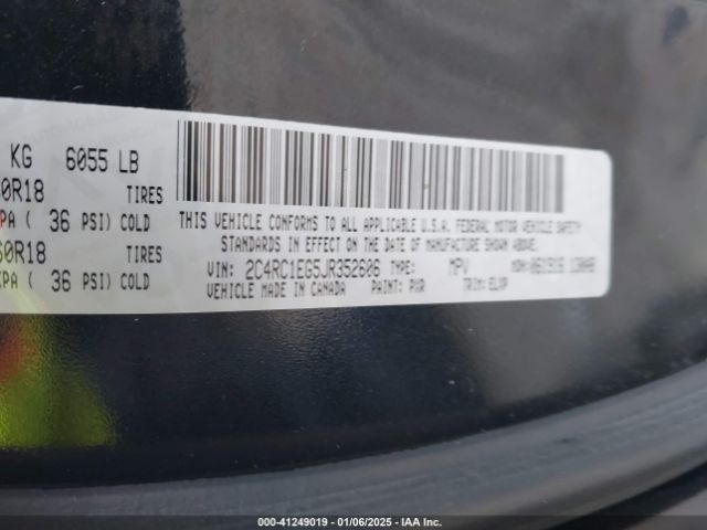 2C4RC1EG5JR352606 Chrysler Pacifica Touring L Plus
