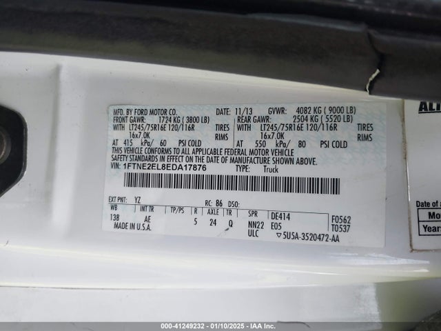 Ford E-250 Commercial 2014 1FTNE2EL8EDA17876 Image 9