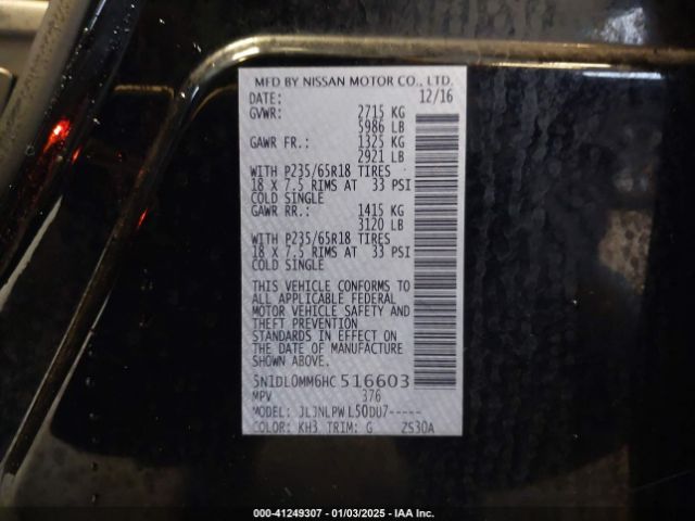 5N1DL0MM6HC516603 Infiniti QX60