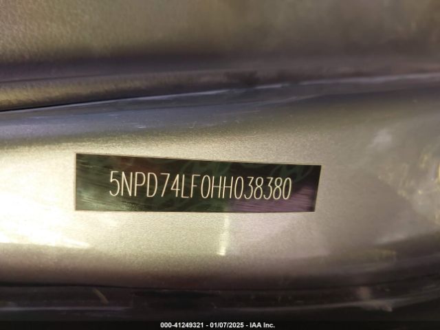 5NPD74LF0HH038380 Hyundai ELANTRA SE