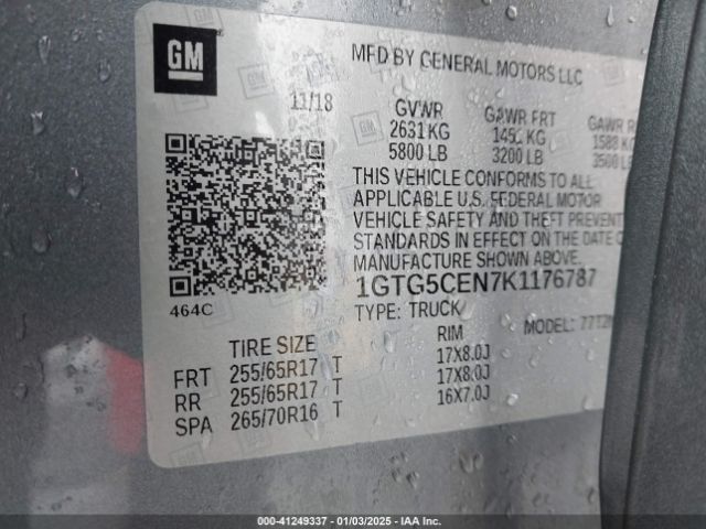 1GTG5CEN7K1176787 GMC CANYON SLE