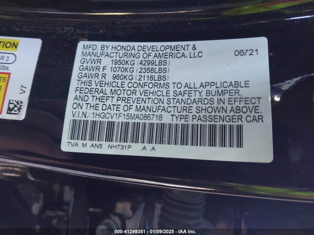 1HGCV1F15MA086718 Honda ACCORD LX