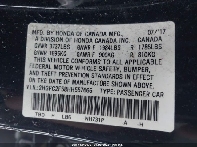 2HGFC2F58HH557666 Honda Civic Lx