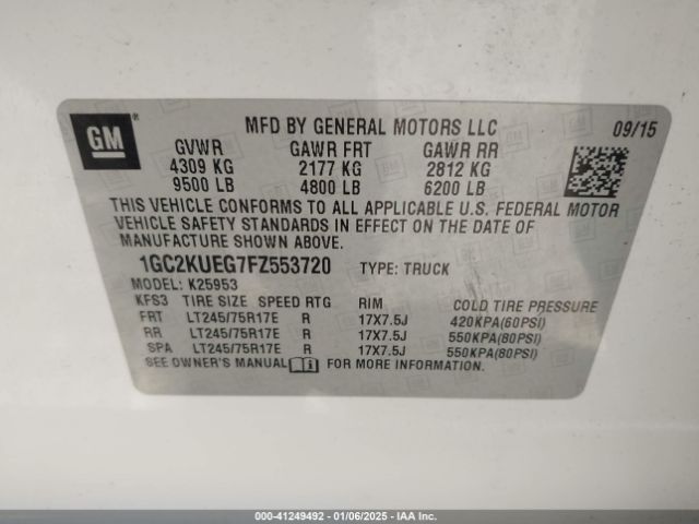 1GC2KUEG7FZ553720 Chevrolet Silverado 2500hd Wt