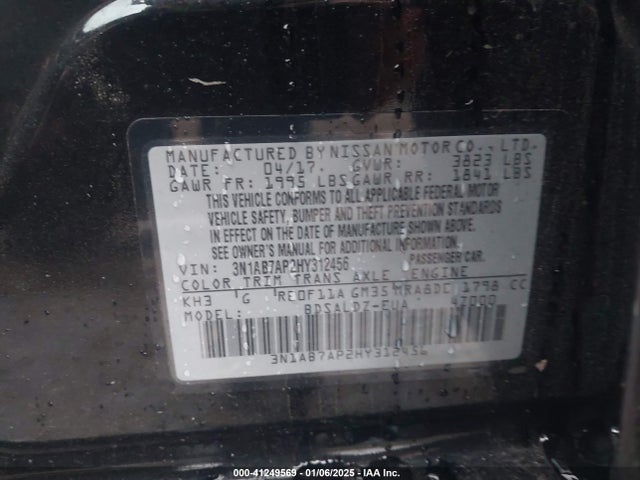 Nissan SENTRA SV 2017 3N1AB7AP2HY312456 Image 9