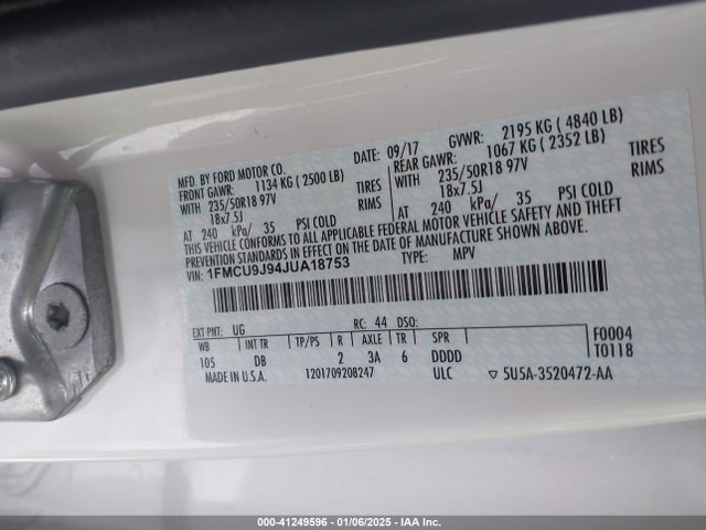 Ford Escape Titanium 2018 1FMCU9J94JUA18753 Image 9