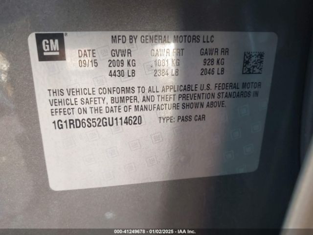 1G1RD6S52GU114620 Chevrolet Volt Premier