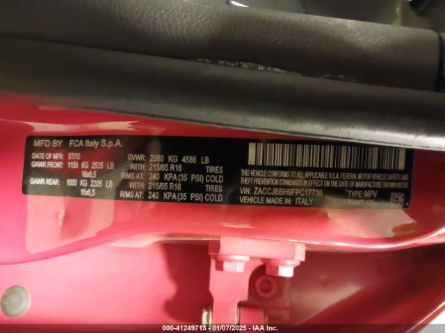 ZACCJBBH9FPC17736 Jeep Renegade Latitude