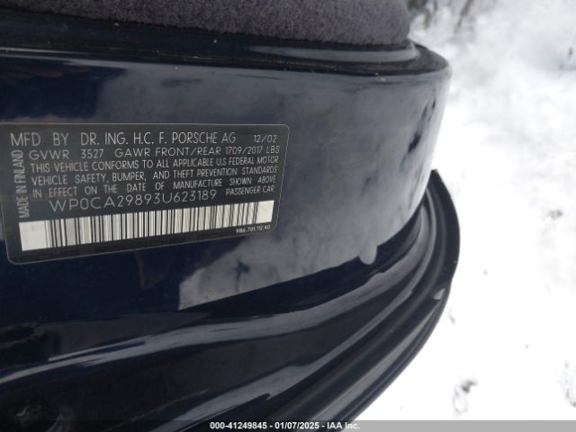 2003 PORSCHE BOXSTER WP0CA29893U623189 Photo 8