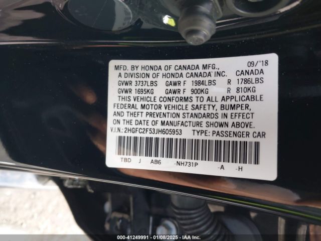 2HGFC2F53JH605953 Honda Civic Lx