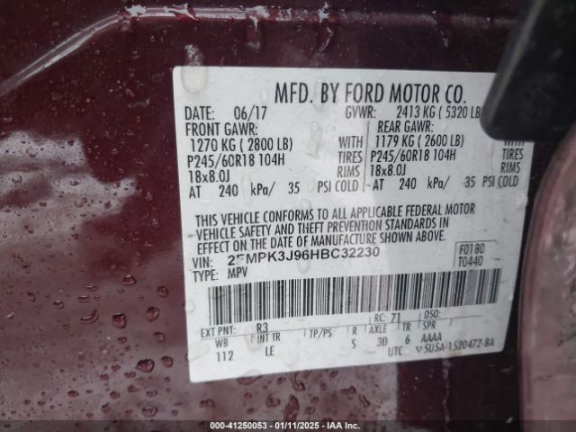 2FMPK3J96HBC32230 Ford EDGE SEL