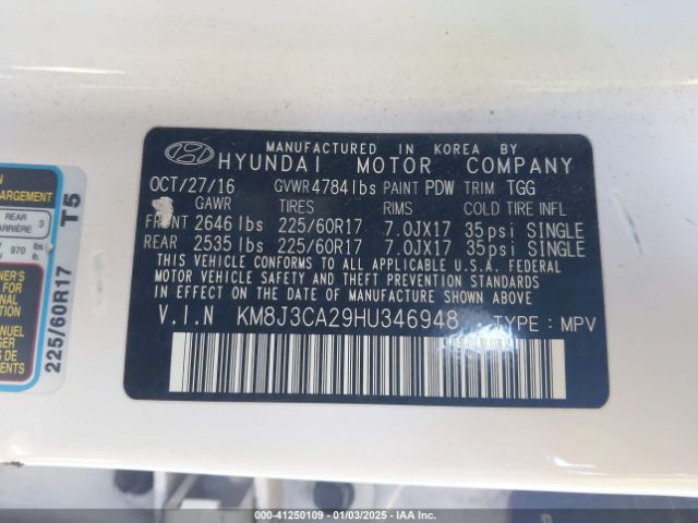 KM8J3CA29HU346948 Hyundai Tucson Eco